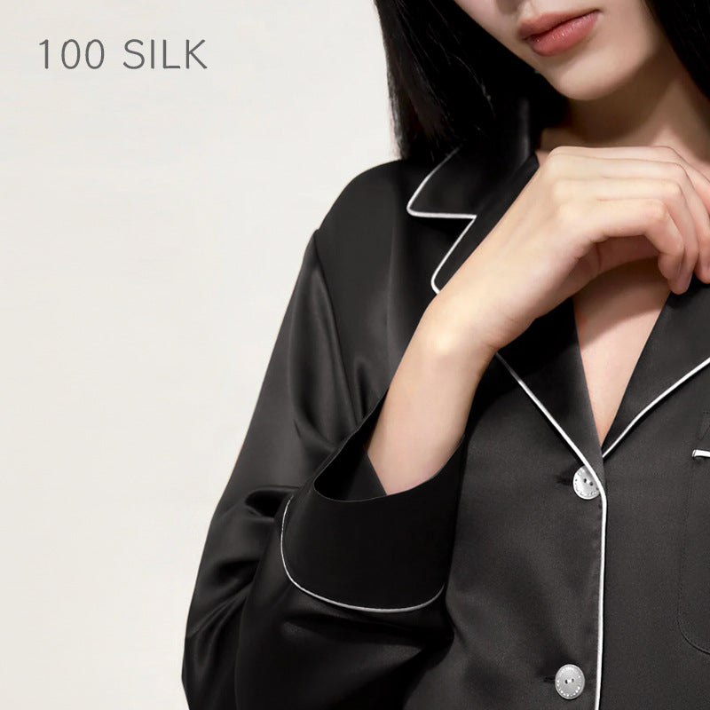 Women?s high-end 100% mulberry silk loungewear set with built-in bra pads.