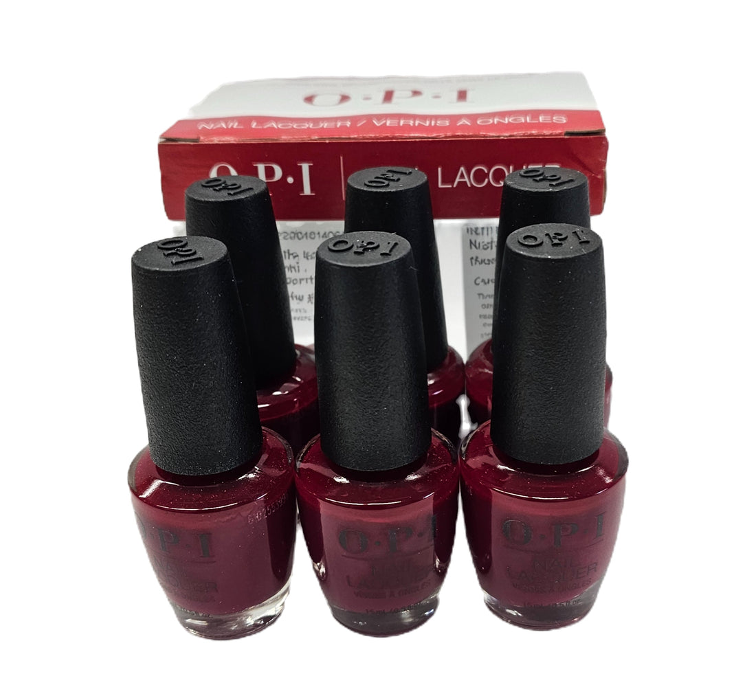 Set of 6 OPI Nail Lacquer, Malaga Wine, Nail Polish, 0.5 fl oz