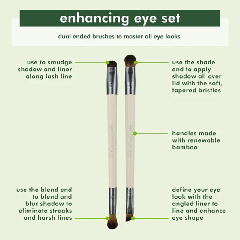 EcoTools Eye Enhancing Duo Set Dual-Ended Brushes 2-Piece