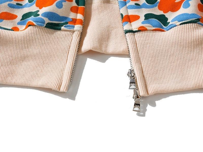 BAPE Camo Shark Full Zip Hoodie Purple Yellow Blue
