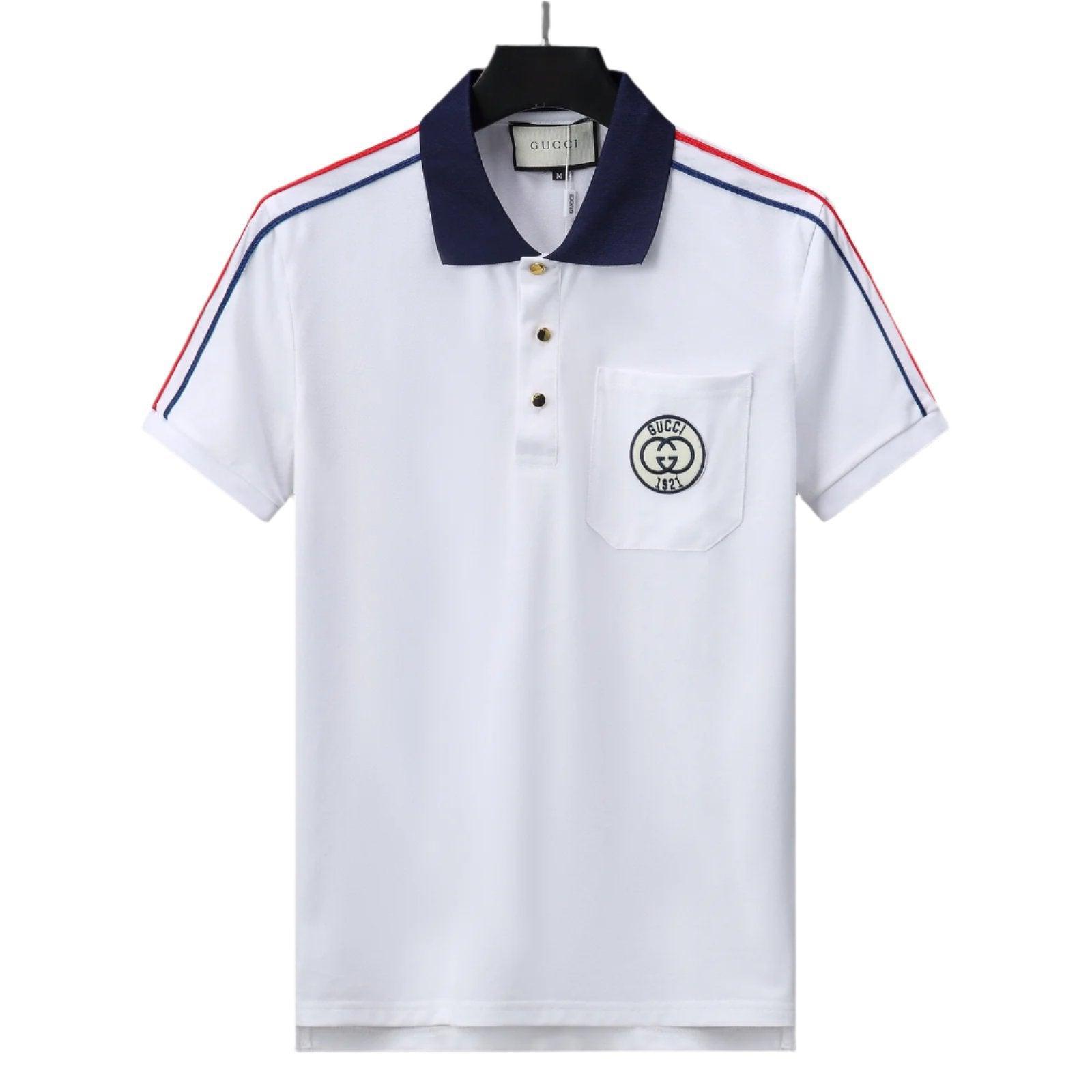Gucci White T-shirt with a collar