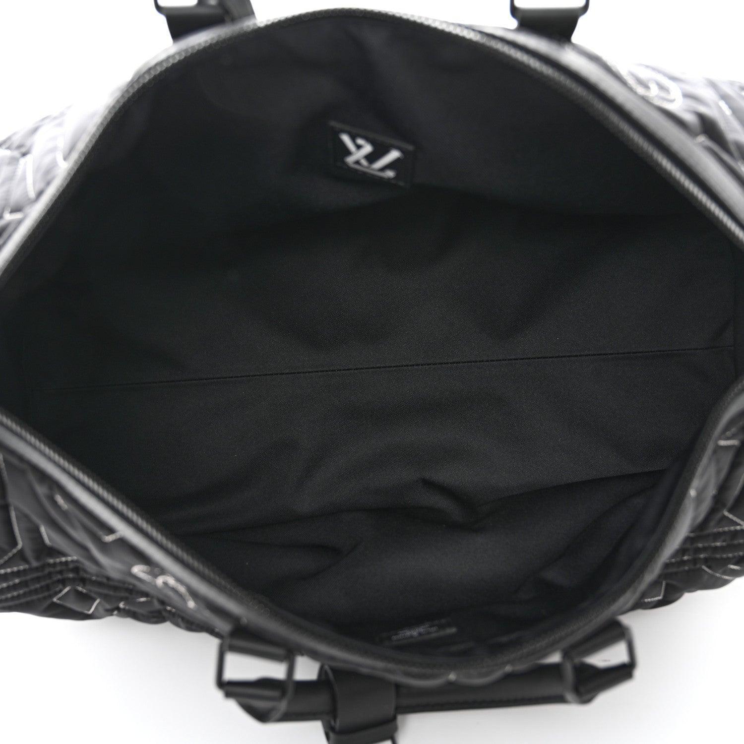 Louis Vuitton Nylon Embroidered Keepall Bandouliere 50 Black