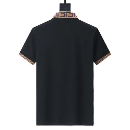 Fendi Black T-shirt with Collar