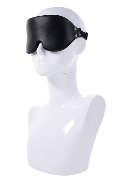 EDGE Lights Out Blindfold Soft Black Leather Design for Sensory Play