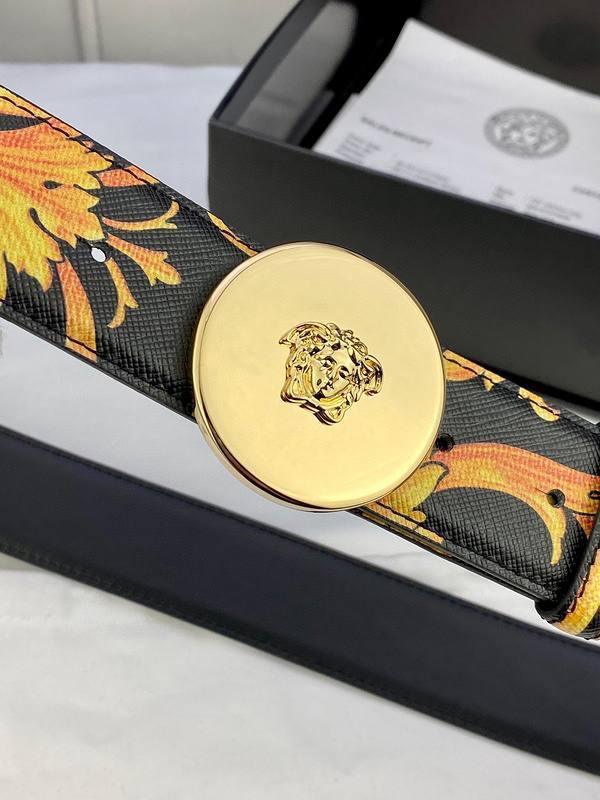 Versace MEDUSA BIGGIE ENAMEL LEATHER BELT