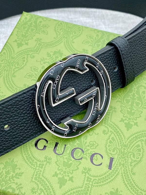 GUCCI Embellished coated-canvas and leather belt &
