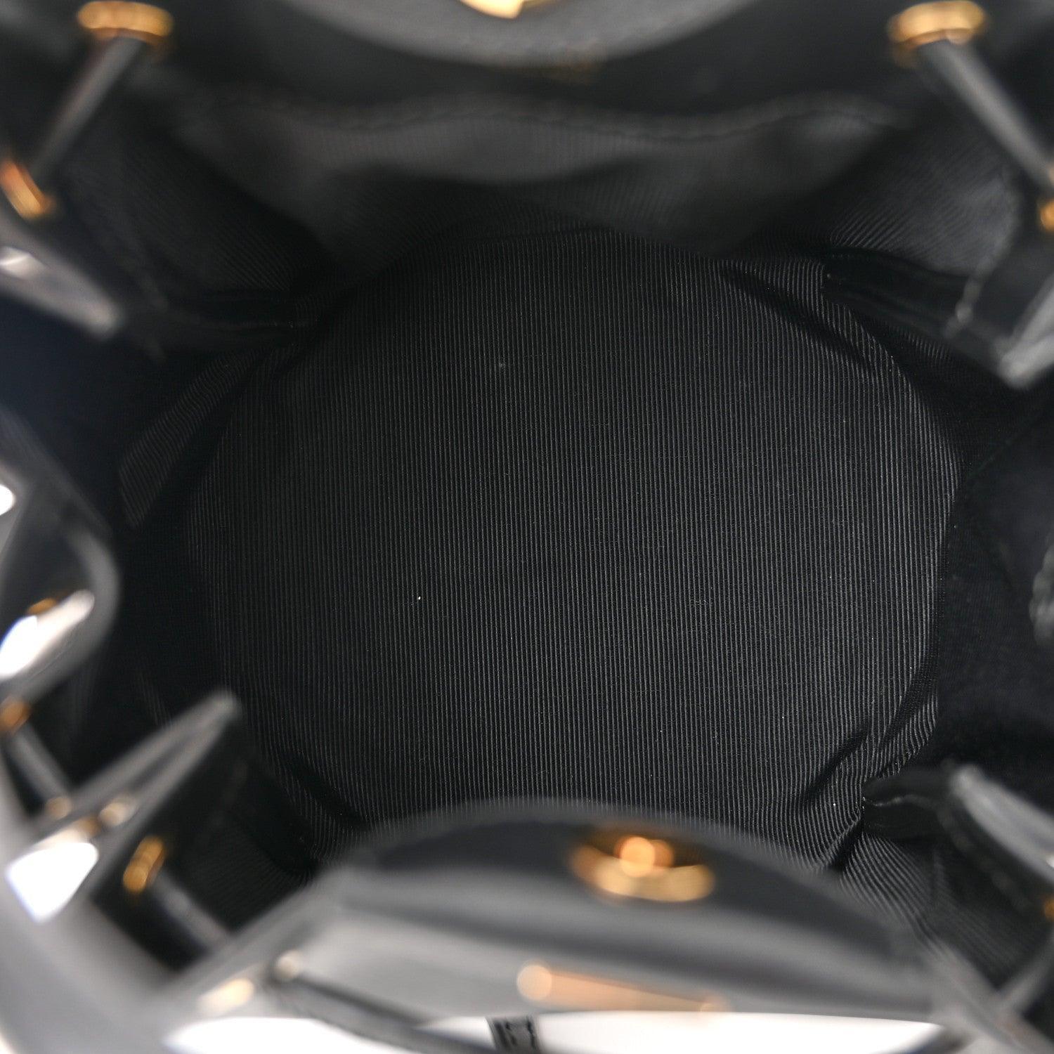 Burberry Calfskin Monogram Motif TB Bucket Black