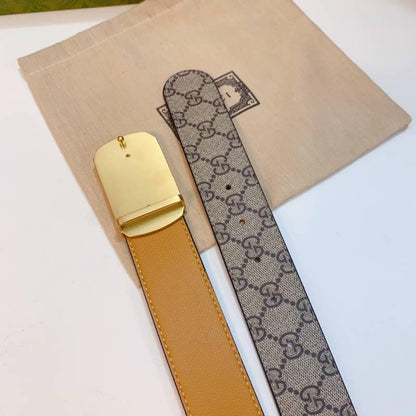 GUCCI Embellished coated-canvas and leather belt &