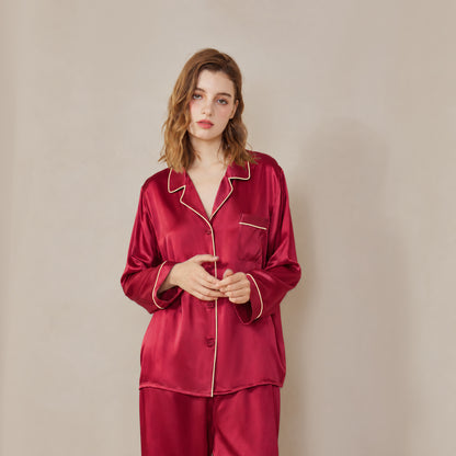Butterfly Embroidery Silk Pajama Set