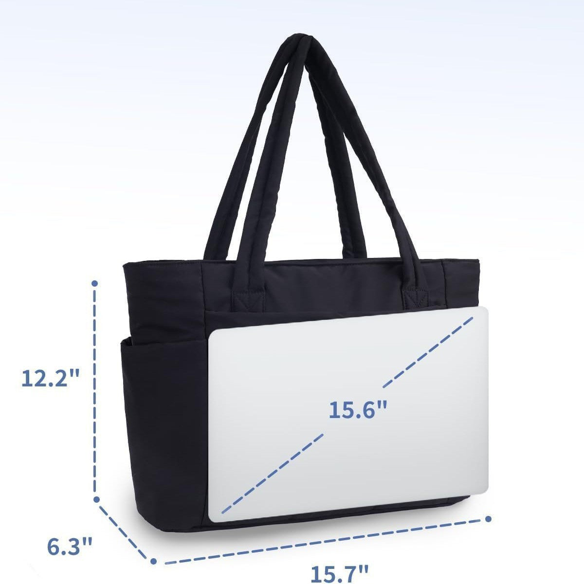 Quilted Tote Bag with Laptop Compartment