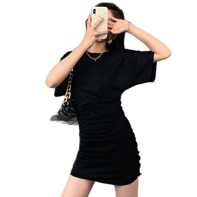 Black Pleated Mini Dress