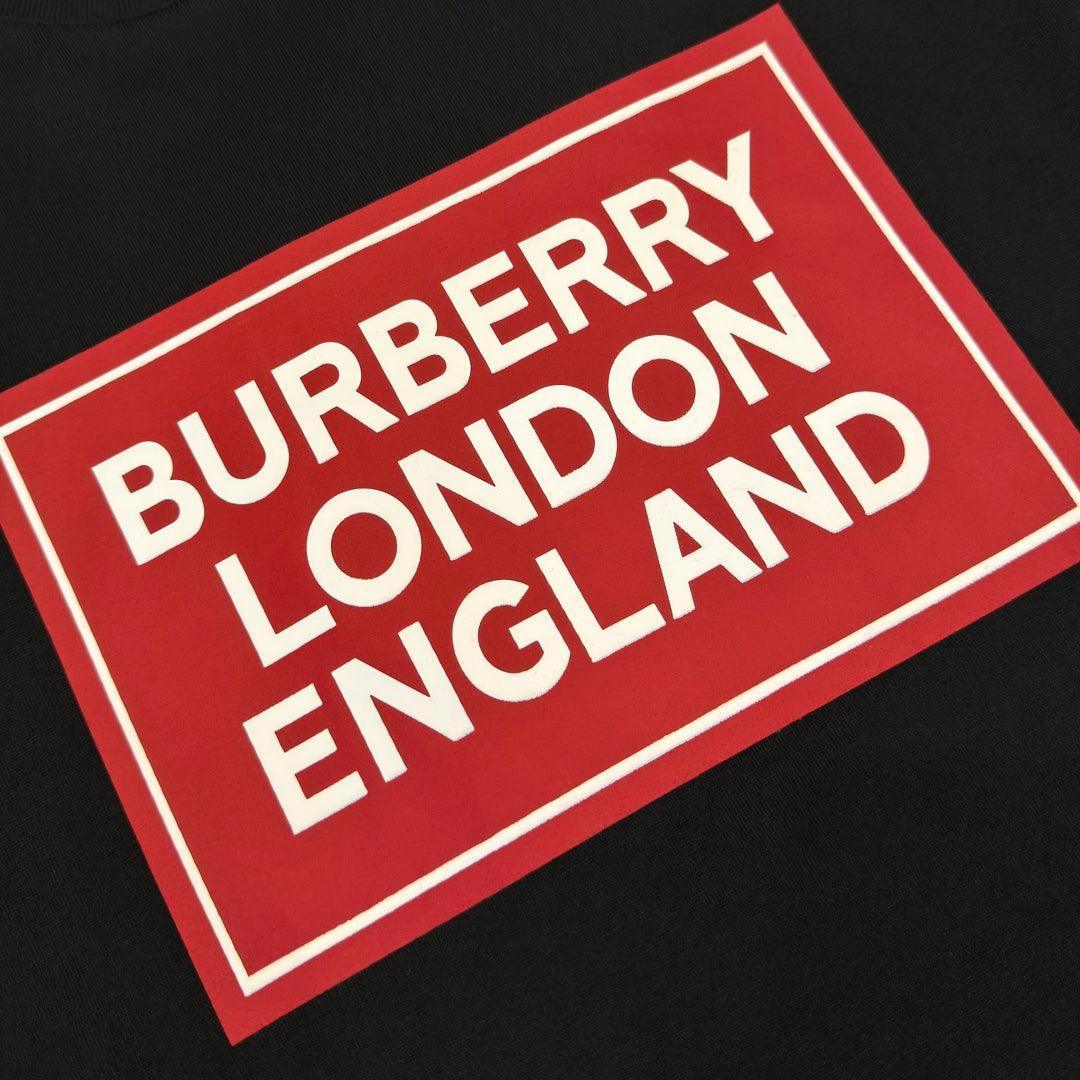 Burberry Black &amp; Red T-Shirt Without Collar