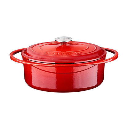 Lava Cast Iron Cookware - Durable Enamel Coated Oval Pot, 8.66 x 11.02 inches - Ideal for Home Cooks