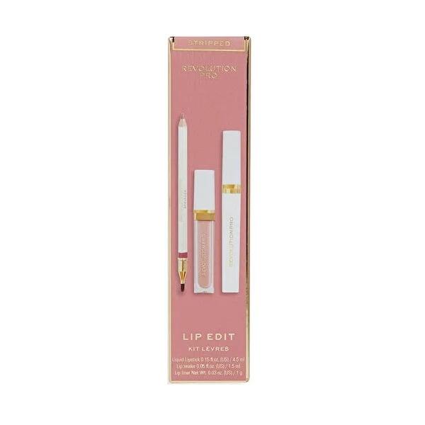Revolution Pro Iconic Lip Set Stripped: Long Lasting Vegan Lip Color, Precise Lip Liner, &amp; Glossy Shine