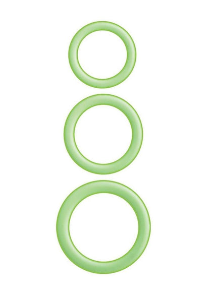 Enhancer Blue Glow Rings Silicone Cock Ring Set