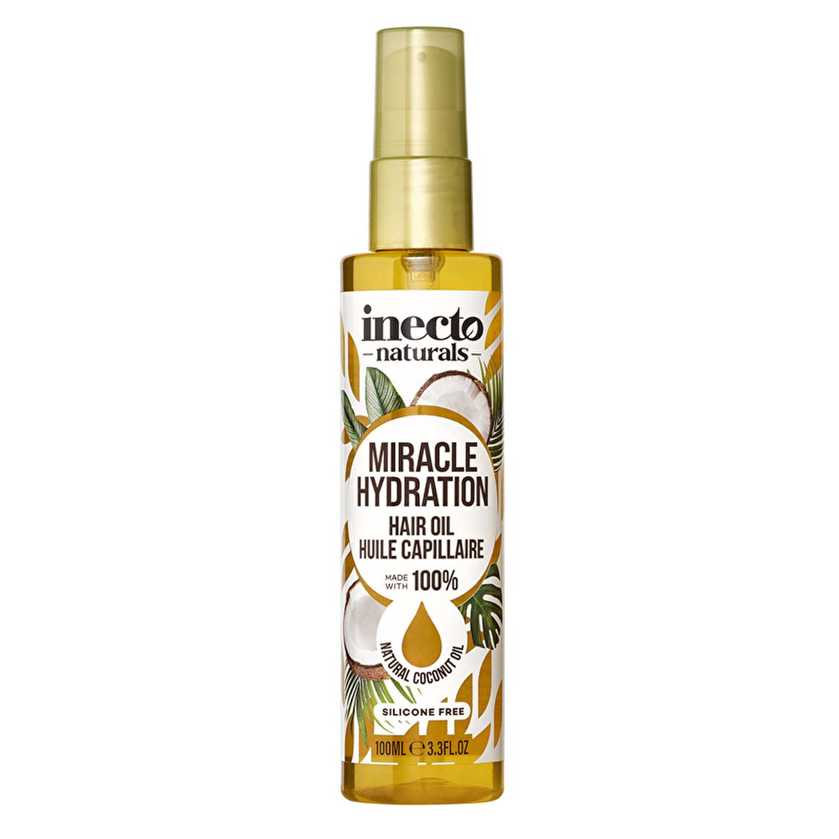 Inecto Coconut Oil Hair Oil: Vegan Dry Hair Treatment, Frizz Control &amp; Intense Moisture (3.38 fl oz)