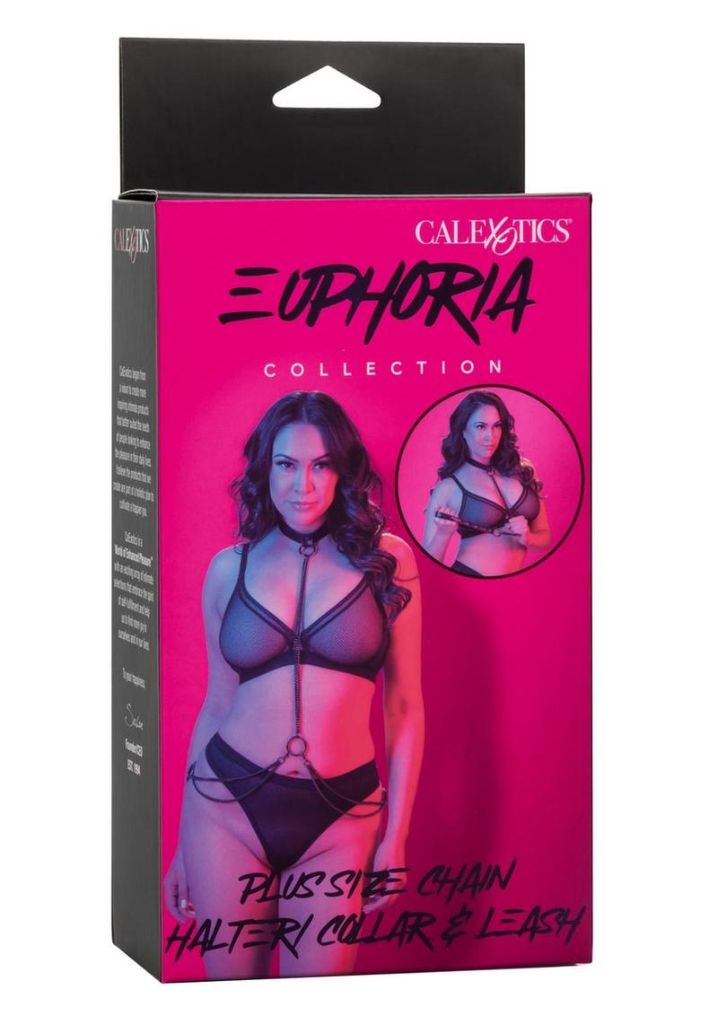 Euphoria Collection Plus Size Chain Halter Collar &amp; Leash