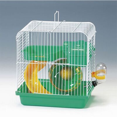 Eurogold Hamster Cage Green &amp; White Compact Living Habitat 23x17x25cm