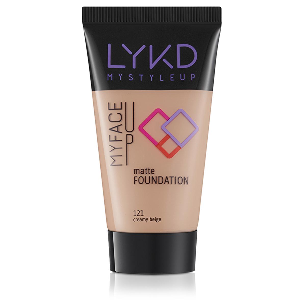 LYKD Matte Foundation 121 Creamy Beige - Long-Lasting, Matte Finish Makeup for Everyday Wear