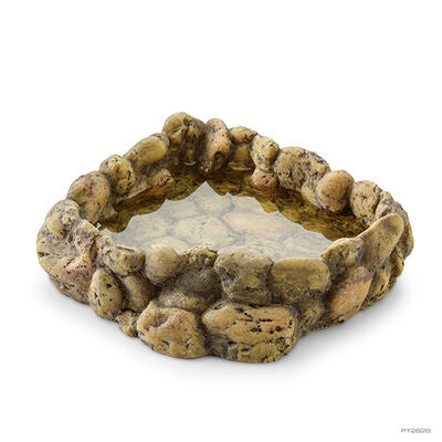 Exo Terra Corner Water Dish Natural Rock Look Large