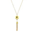 Ezra Bullet Tassel Necklace made of recycled brass with artisan craftsmanship and statement design.