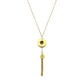 Ezra Bullet Tassel Necklace made of recycled brass with artisan craftsmanship and statement design.