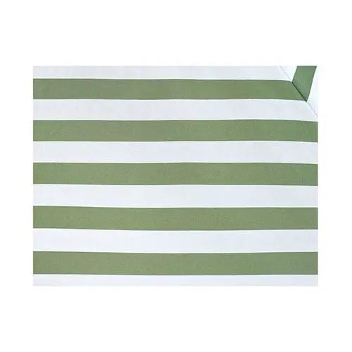 Ezra striped outdoor garden umbrella with green and white fabric, ideal for patio shading and outdoor lounging.