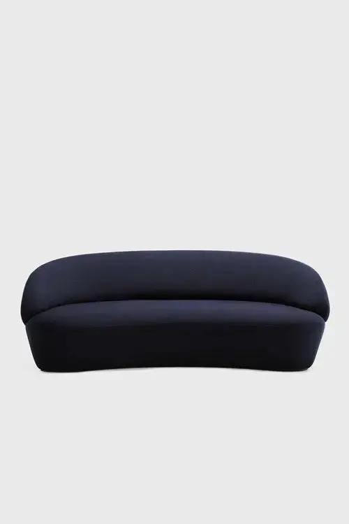 Ezra Naïve sofa in green velour fabric, two-seater with plush cushions and modern design for cozy living spaces.