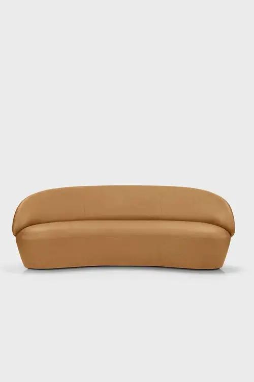 Ezra Naïve two-seater sofa in green velour fabric, showcasing a stylish and comfortable modern living room piece.