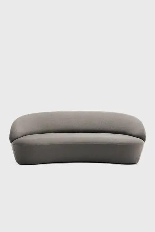 Ezra Naïve 2-seater sofa in green velour fabric, showcasing plush upholstery and modern design for contemporary living spaces.
