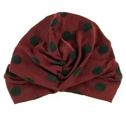 Ezra Slinky Dot Turban — Velvet Burnout Head Wrap