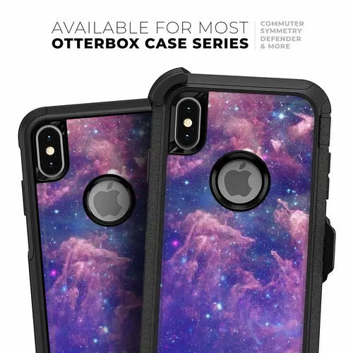 Colorful Nebula skin kit for iPhone XR OtterBox cases by Ezra, featuring soft matte finish and vibrant galaxy-inspired design.