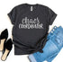 Navy Ezra Chaos Coordinator Tee, a premium graphic T-shirt featuring bold design and Ezra branding, displayed on a mannequin.
