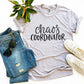 Navy Ezra Chaos Coordinator Tee, a premium graphic T-shirt with bold design and Ezra branding, displayed on a plain background.