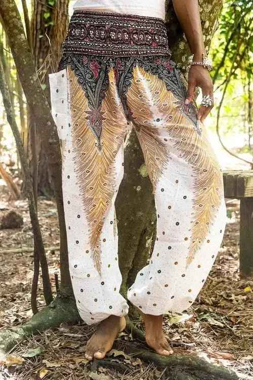 White Peacock Boho Yoga &amp; Festival Pants