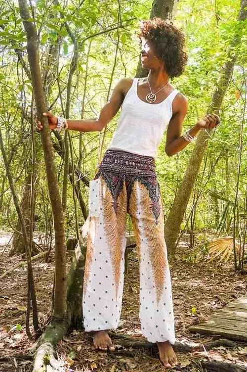 White Peacock Boho Yoga &amp; Festival Pants