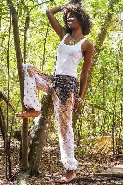 White Peacock Boho Yoga &amp; Festival Pants