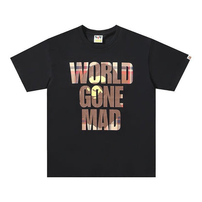 Bathing Ape Black World Gone Mad T-Shirt without Collar