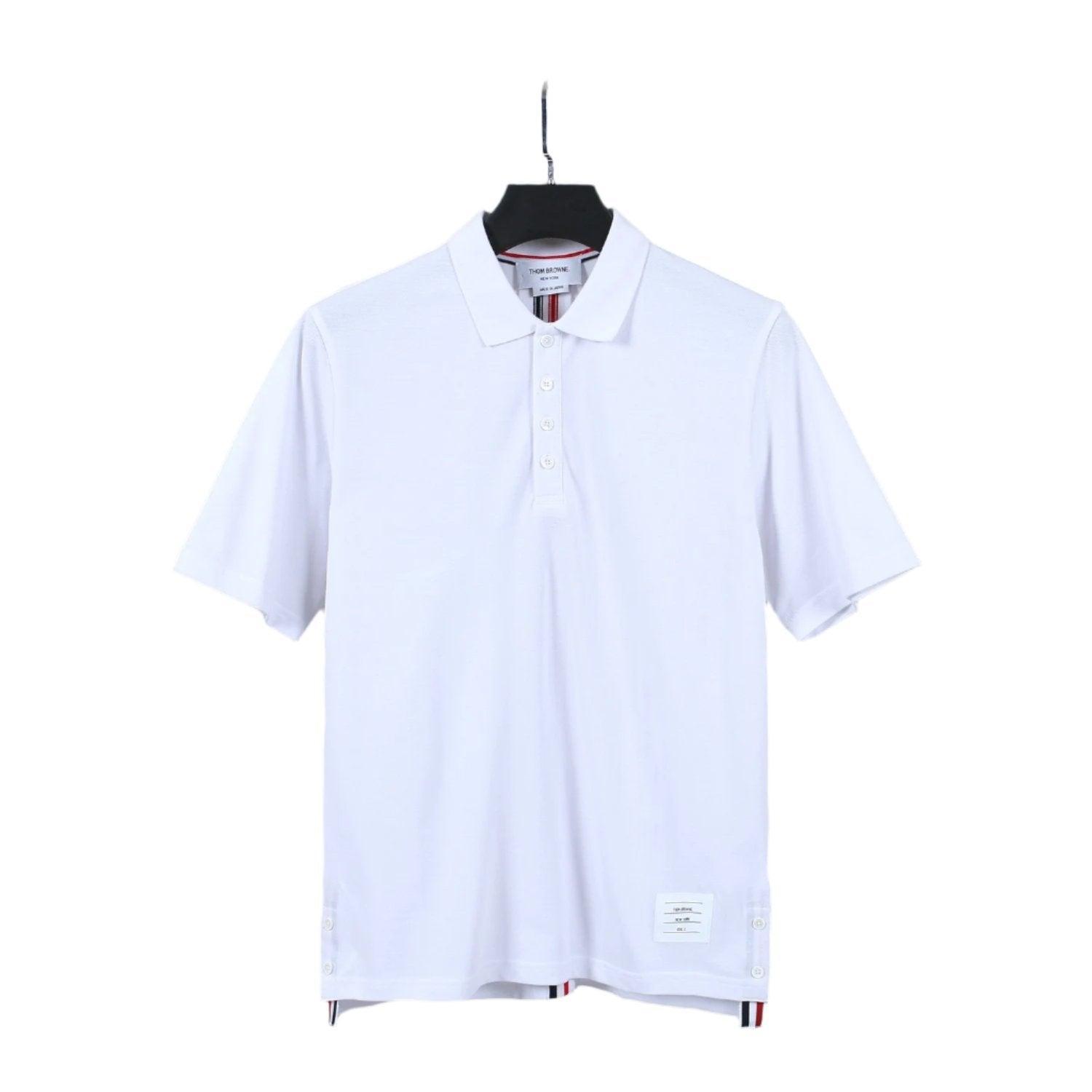 Thom Browne White T-Shirt with Collar