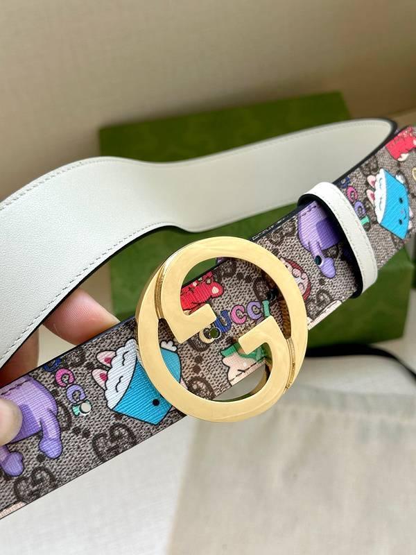GUCCI Cartoon Print Logo Belt &