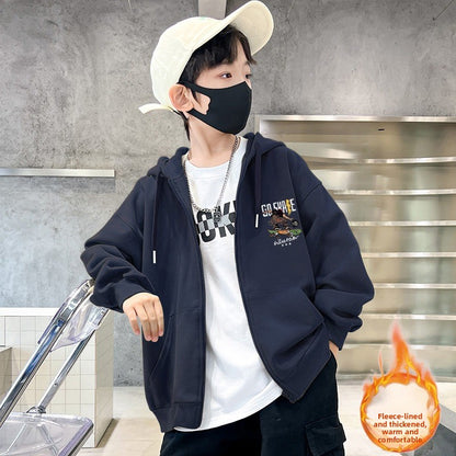 Boys Hooded Zipper Jacket