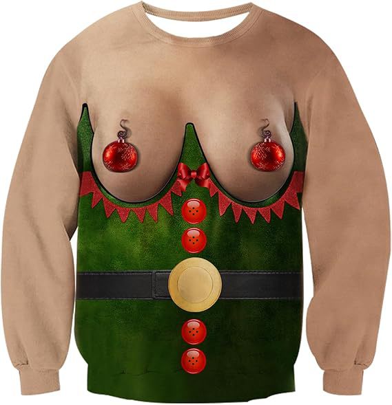 Animal Christmas Print Pullover Sweatshirt