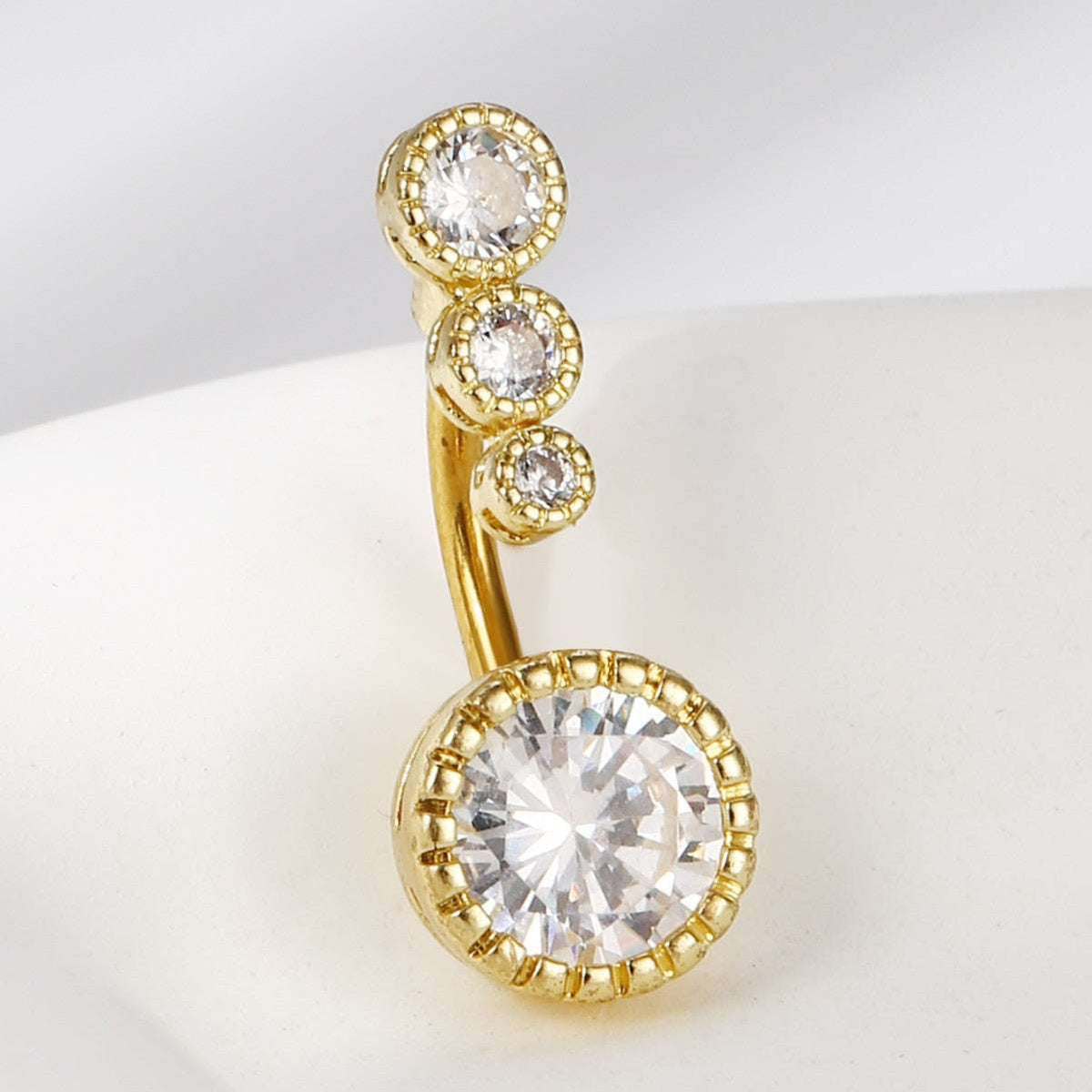 Stainless Steel Diamond Navel Ring Jewelry