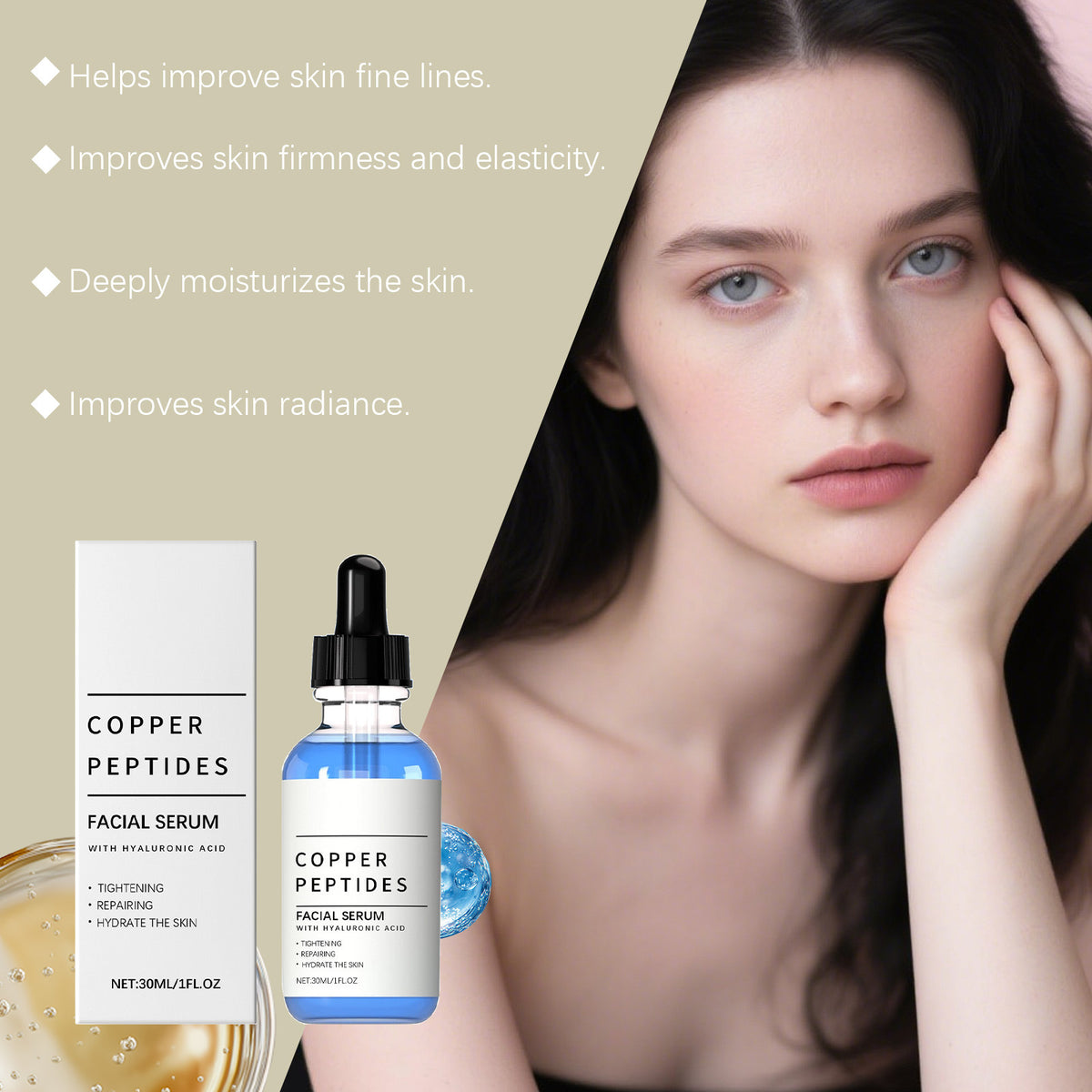 Hydrates and Gives a Radiant Glow, Moisturizing Facial Care Serum
