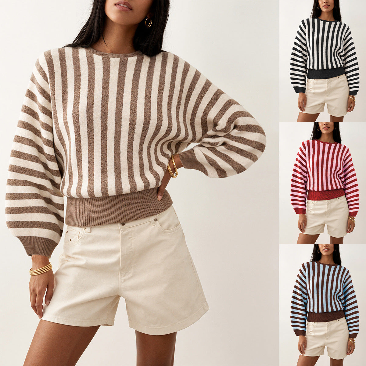 Striped Knitted Pullover Sweater