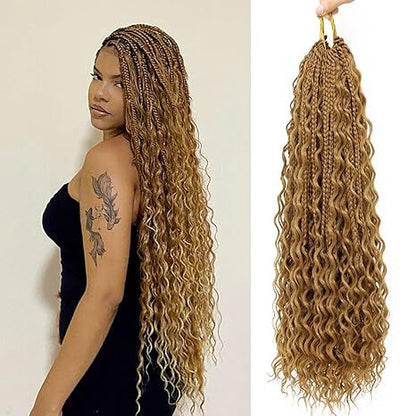 Curly Three-Strand Braids Crochet Hair Braids