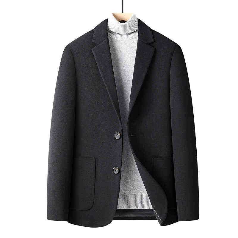 Autumn And Winter Solid Color Short Wool Woolen Men&