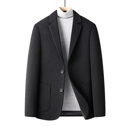 Autumn And Winter Solid Color Short Wool Woolen Men&
