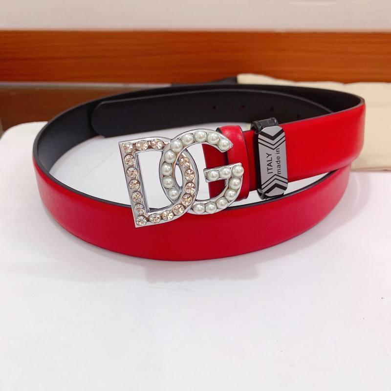 Dolce Gabbana Calfskin belt with bejeweled DG logo &