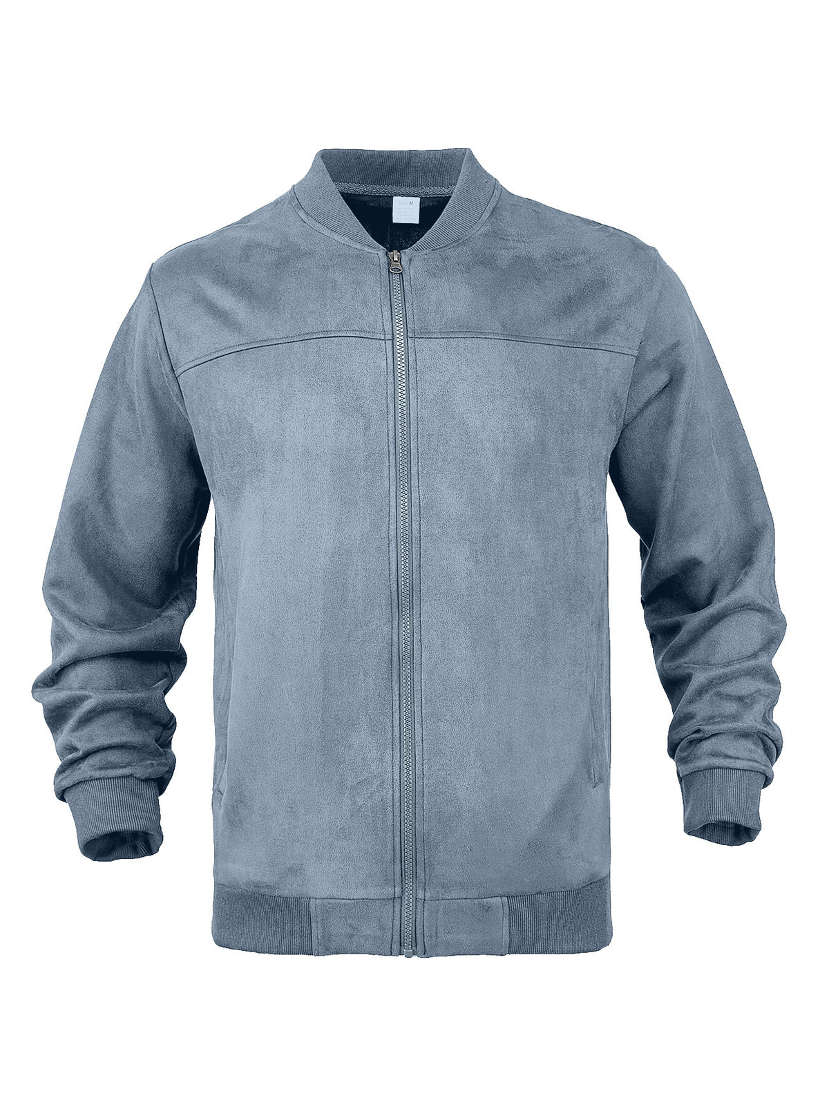 Mens Suede Stand Collar Zipper Jacket